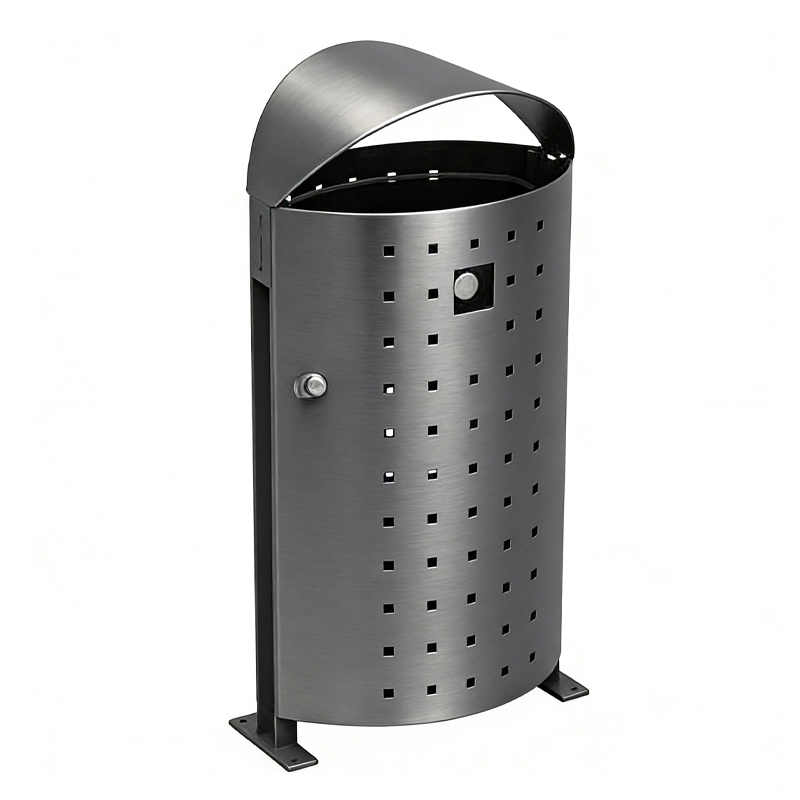 Cubo de Basura de Acero HS-DS003 – Diseño Moderno para Espacios Públicos,Cubo de basura de acero